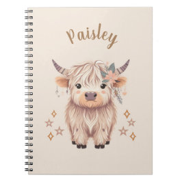 Personalized Cute Highland Cow Notebook Anteckningsbok