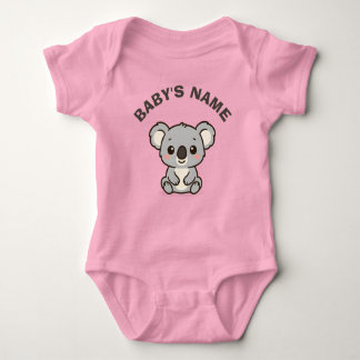Personalized Cute Koala Baby Bodysuit T Shirt