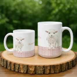 Personalized Cute Lamb Baby Sheep Name Mug Kaffemugg