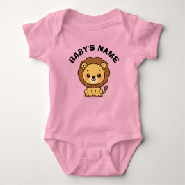 Personalized Cute Lion Baby Bodysuit T Shirt