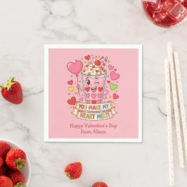 Personalized Cute Milkshake Classroom Valentine Pappersservett