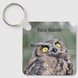 Personalized Cute Owl Keychain - Add Your Name Nyckelring