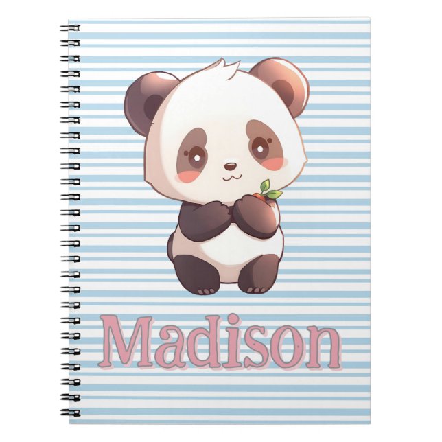 Personalized Cute Panda Anteckningsbok (Framsidan)
