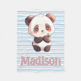 Personalized Cute Panda Fleecefilt