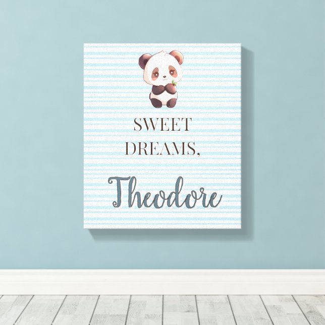 Personalized Cute Panda Sweet Dreams Canvastryck (Insitu (trägolv))