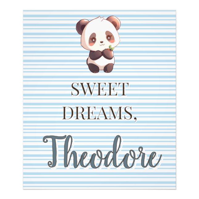 Personalized Cute Panda Sweet Dreams Fototryck (Framsidan)