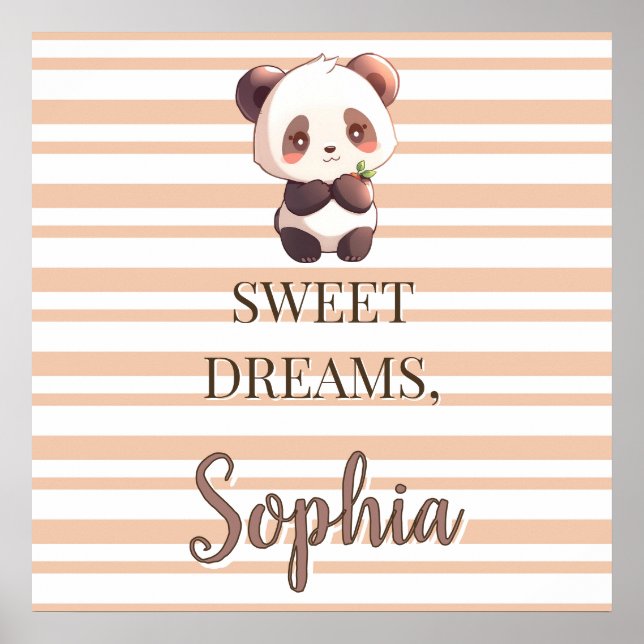 Personalized Cute Panda Sweet Dreams Poster (Framsidan)