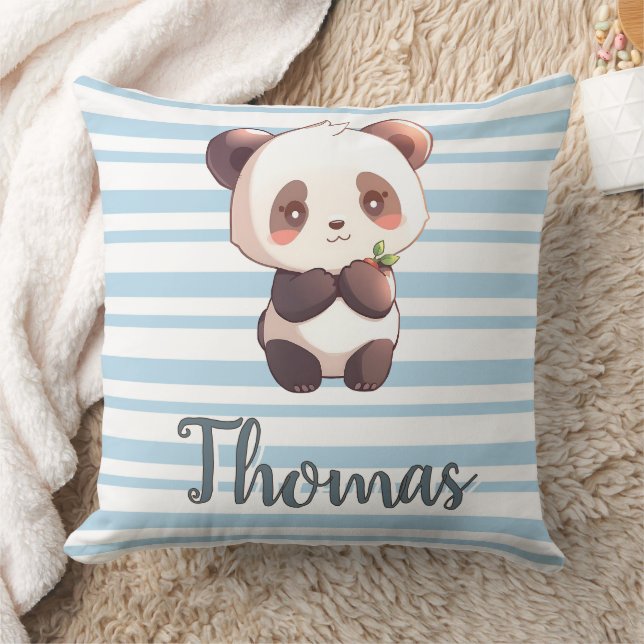 Personalized Cute Panda Throw Pillow Kudde (Filt)