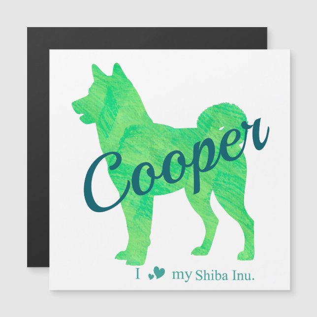 Personalized Cute Pastel Green Shiba Inu - Dog (Fram/baksida)