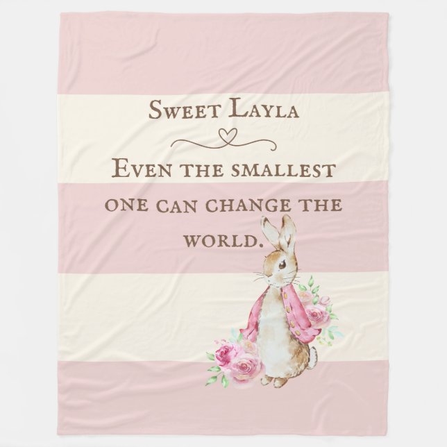 Personalized Cute Peter Rabbit Baby Fleecefilt (Framsidan)