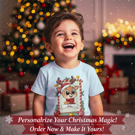 Personalized Cute Reindeer Christmas Toddler T-Shi T Shirt