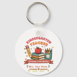 Personalized Cute Retro Kindergarten Teacher Gift Nyckelring
