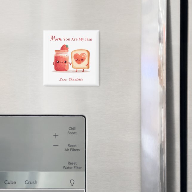 Personalized Cute Strawberry Jam Mothers Day Gift Magnet (In Situ (Fridge))