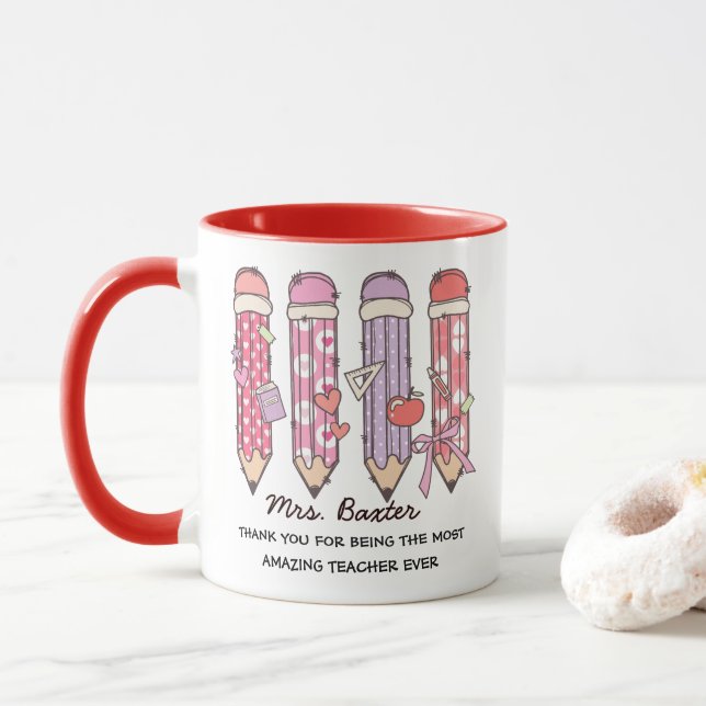 Personalized Cute Teacher Appreciation Gift Mugg (Med munk)