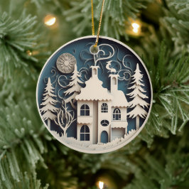 Personalized Cute Winter Christmas Julgransprydnad Keramik