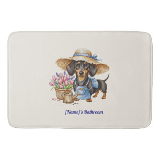 Personalized Dachshund Bath Mat Badrumsmatta