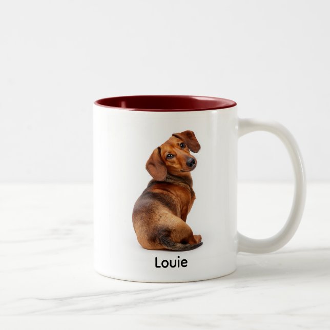 Personalized Dachshund “I Own You” Två-Tonad Mugg (Höger)