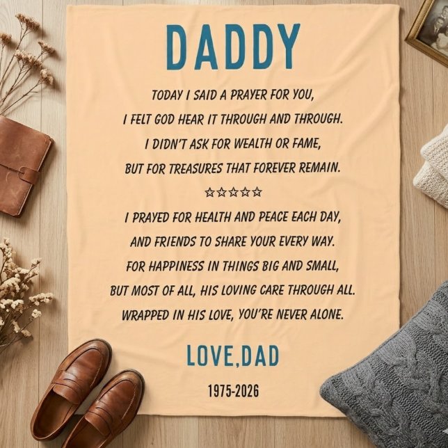 Personalized Dad Blanket | Custom Father’s Day Fleecefilt (Personalized Best Father’s Day | Custom daddy Fleece Blanket)