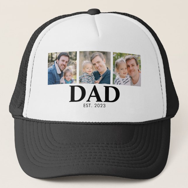 Personalized Dad Established Year Father Photo Keps (Framsida)