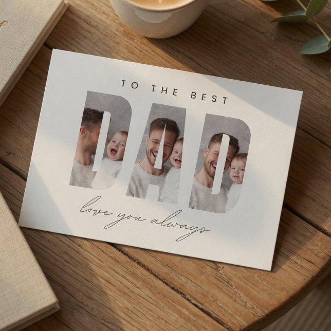 Personalized Dad Photo Card | Best Dad Ever Custom Julkort (Skapare uppladdad)