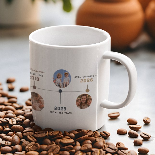 Personalized Dad Timeline Photo Story Kaffemugg (Skapare uppladdad)