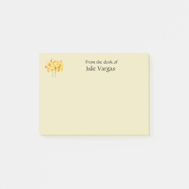 Personalized daffodil yellow Post it notes Post-it Block (Framsida)