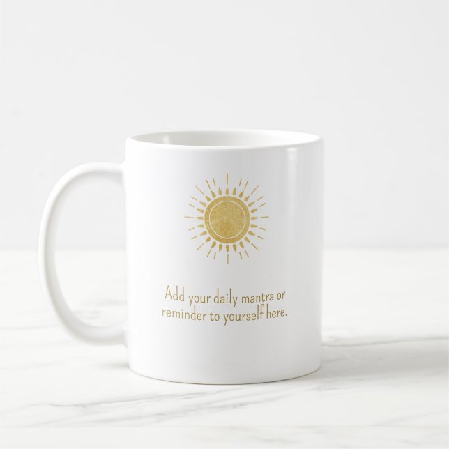 Personalized Daily Mantra Inspirational Mug Kaffemugg (Vänster)