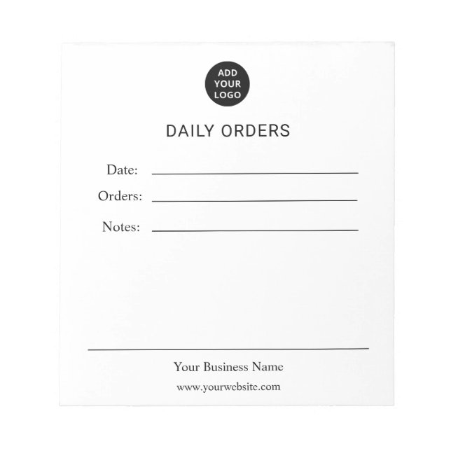 Personalized Daily Orders Anteckningsblock (Framsida)