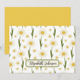 Personalized Daisy Floral Botanical Note Card Anteckningskort