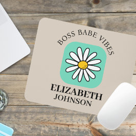 Personalized Daisy Mouse Pad - Custom Name Mouse Musmatta