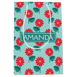 Personalized Daisy Pattern Gift Bag