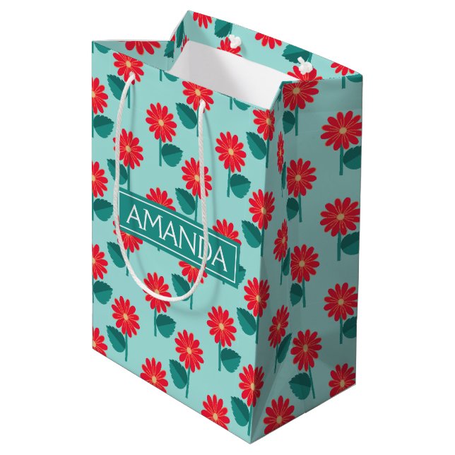 Personalized Daisy Pattern Gift Bag (Baksidan Vinklad)