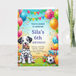 Personalized Dalmatian Birthday Invitation Kort