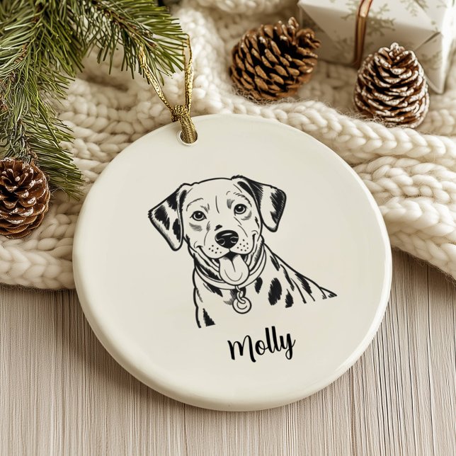 Personalized Dalmatian Dog Christmas Julgransprydnad Keramik (Skapare uppladdad)