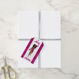 Personalized Dancer Gift Tag Fuschia A Presentetikett