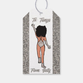 Personalized Dancer Gift Tag Silver B Presentetikett