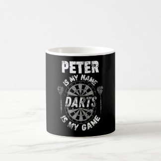 Personalized dart players named Peter shirts Kaffemugg
