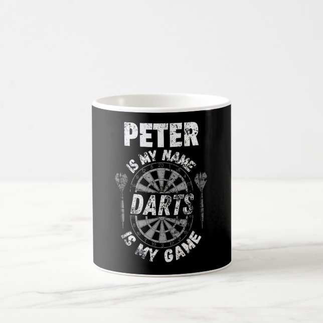 Personalized dart players named Peter shirts Kaffemugg (Center)