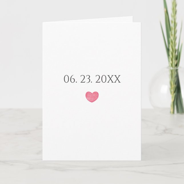Personalized Date Simple Wedding Anniversary  Kort (Framsida)