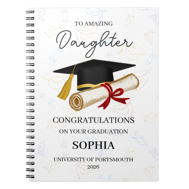 Personalized Daughter Graduation Keepsake  Anteckningsbok (Framsidan)