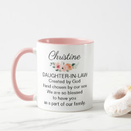 Personalized Daughter In Law Religious Poem Floral Mugg