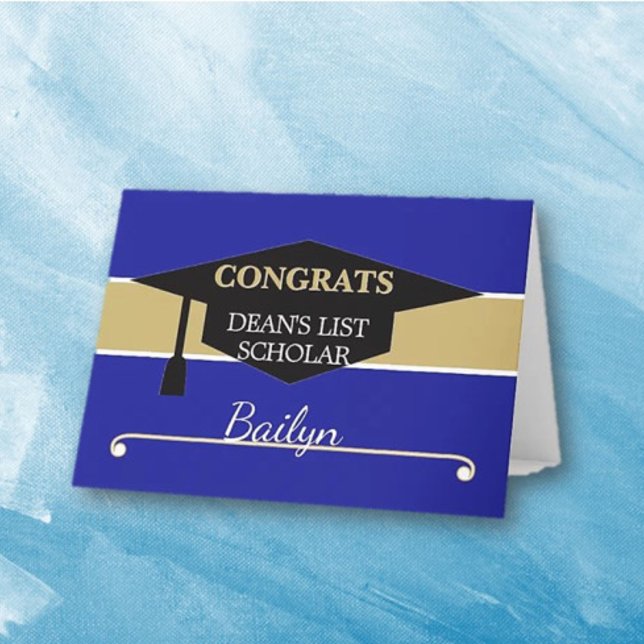 Personalized DEAN'S LIST Scholar congrats card Kort (Skapare uppladdad)