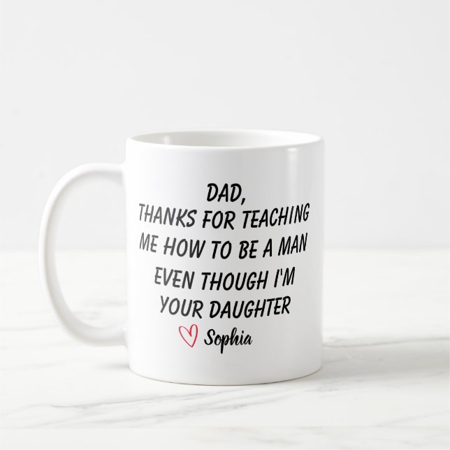 Personalized Dear Dad Mug, Fathers Day Gifts, Kaffemugg (Vänster)