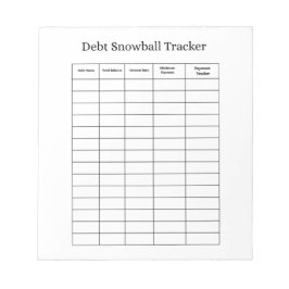 Personalized Debt Snowball Tracker Notepad Anteckningsblock