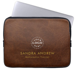 Personalized Detail Brown Texture Laptop Sleeve