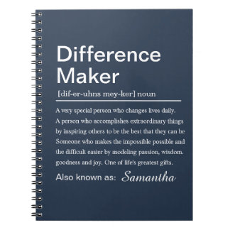 Personalized Difference Maker Definition Custom Anteckningsbok