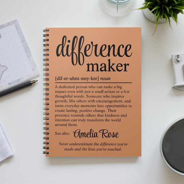 Personalized Difference Maker Definition Gift Anteckningsbok (Skapare uppladdad)