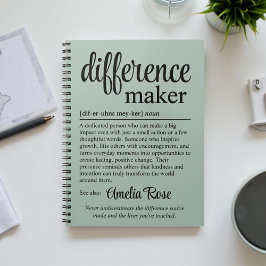 Personalized Difference Maker Definition Gift Anteckningsbok