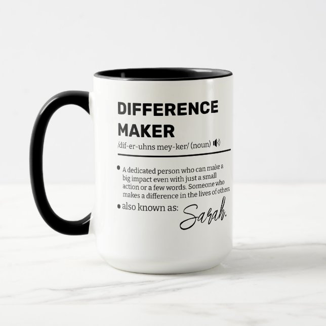 Personalized Difference Maker Mug, Appreciation  Mugg (Vänster)