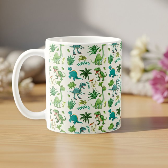 Personalized Dino Cup with Name, Customizable  Kaffemugg (Skapare uppladdad)